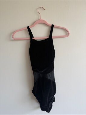 Five Dancewear Women's Black Mesh-Accent Leotard